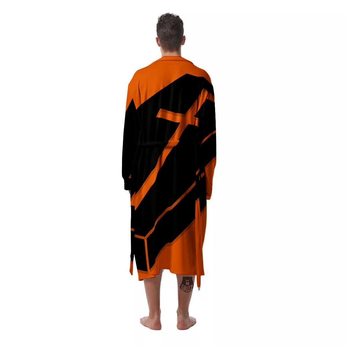 Coffin Halloween Vampire Print Men's Robe-grizzshop
