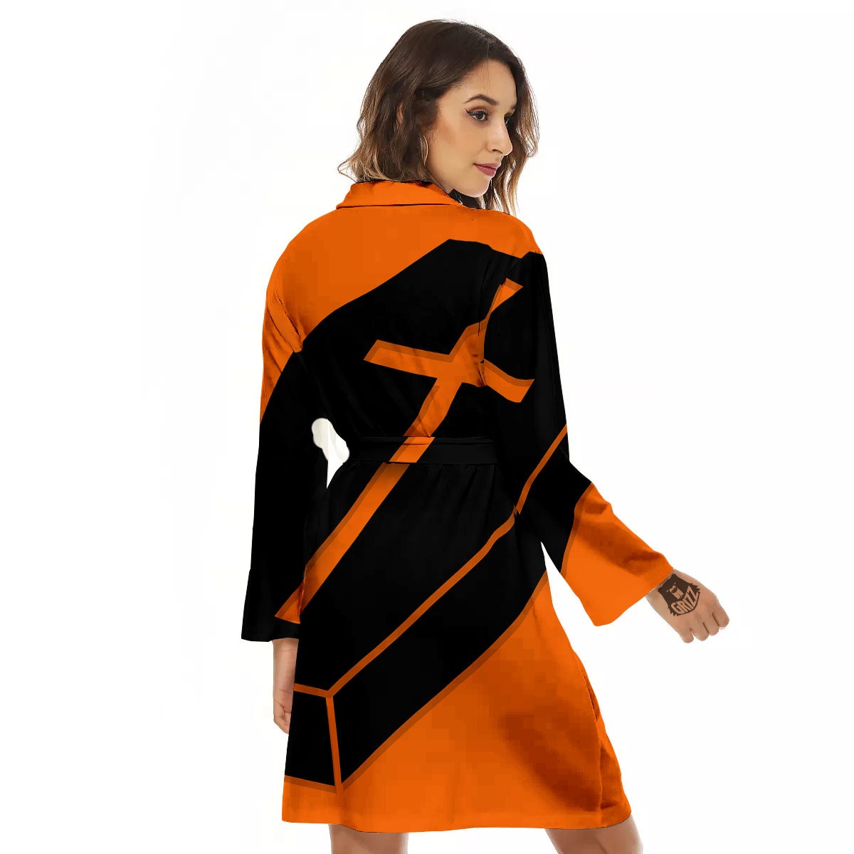 Coffin Halloween Vampire Print Women's Robe-grizzshop