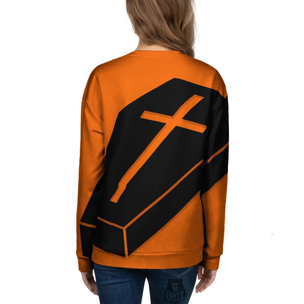 Coffin Halloween Vampire Print Women's Sweatshirt-grizzshop