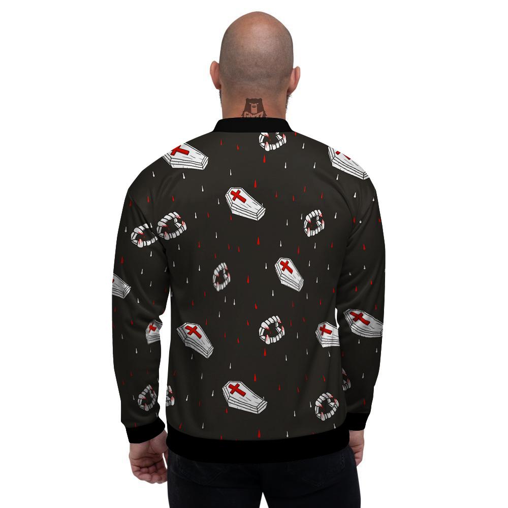 Coffin Vampire Print Pattern Men's Bomber Jacket-grizzshop