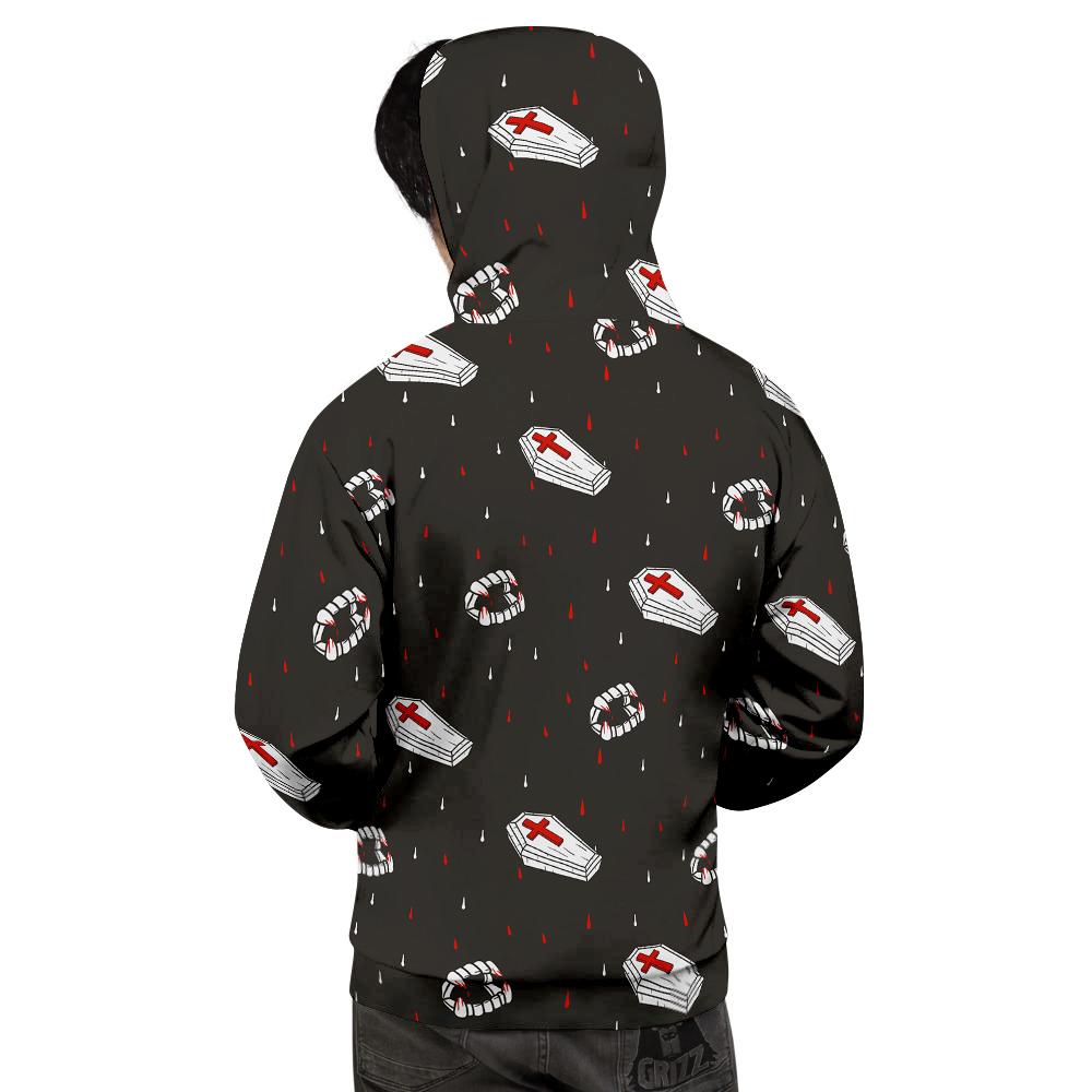 Coffin Vampire Print Pattern Men's Hoodie-grizzshop