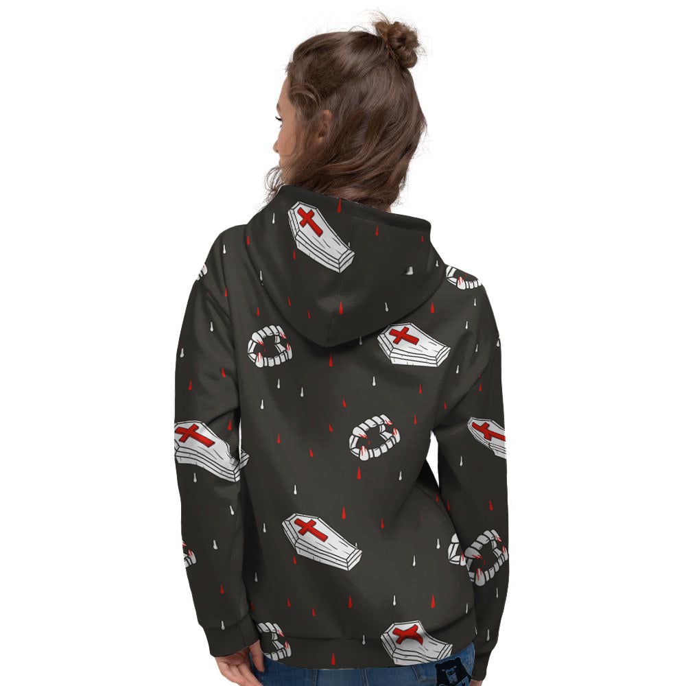 Coffin Vampire Print Pattern Women's Hoodie-grizzshop