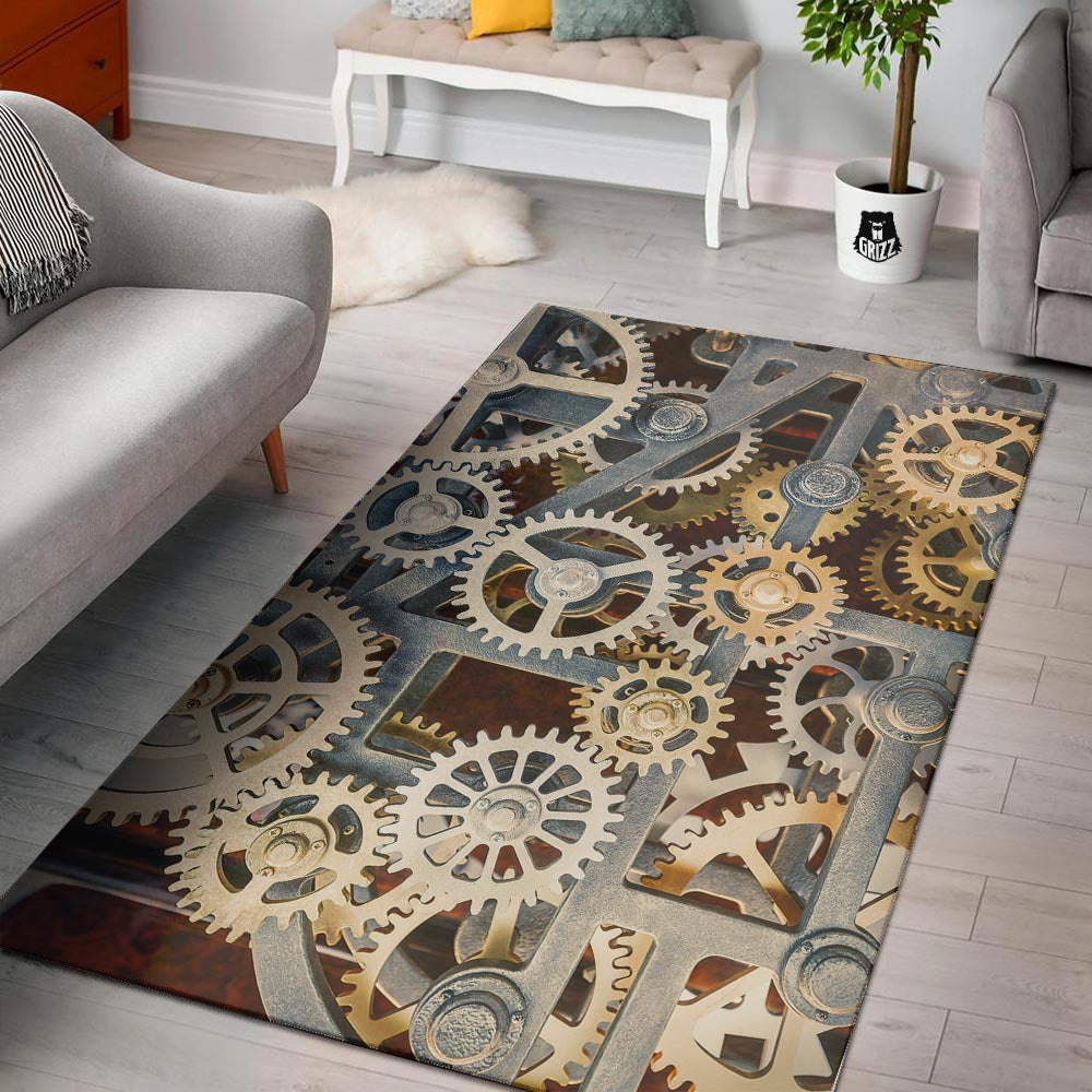Cogs And Steampunk Gears Print Floor Mat-grizzshop