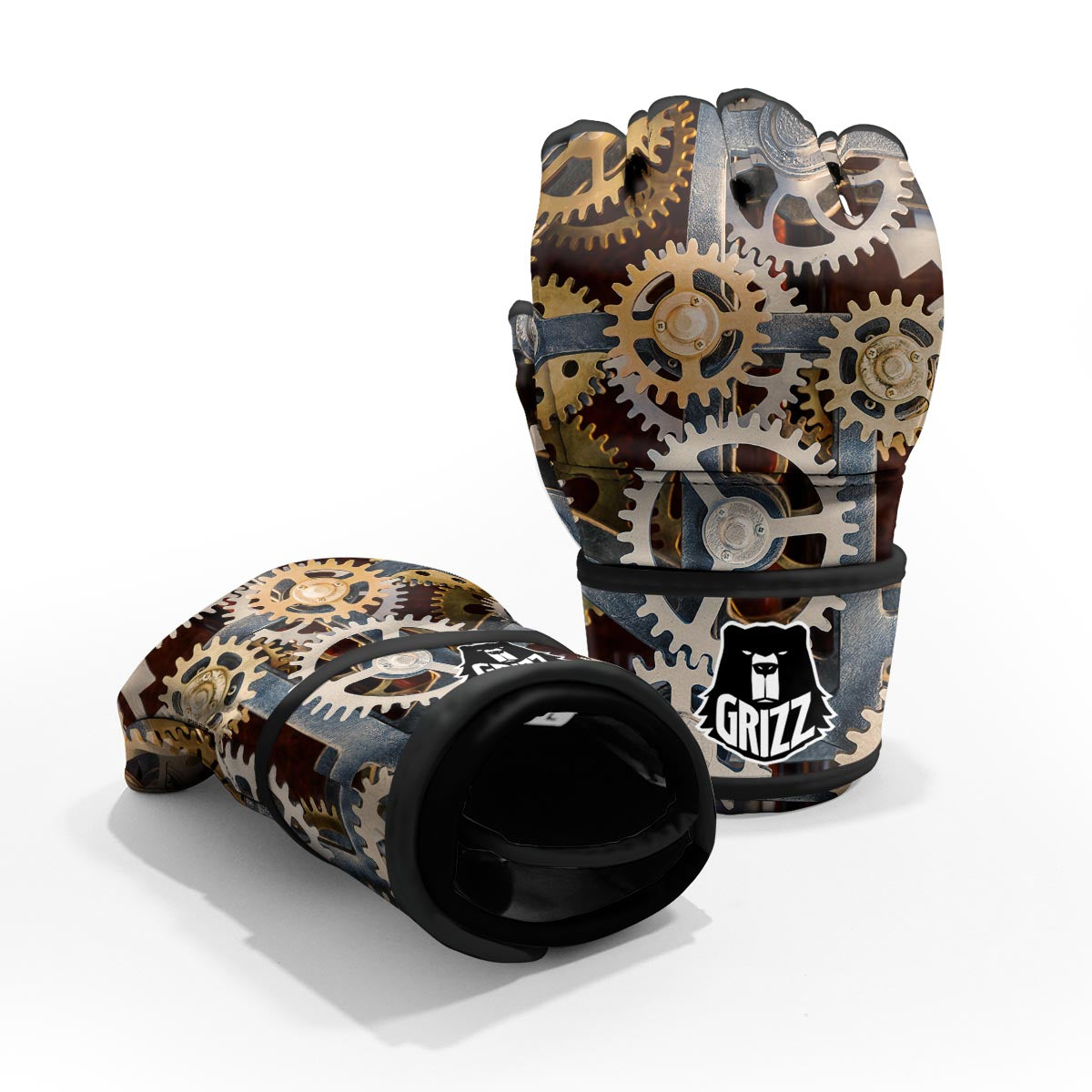 Cogs And Steampunk Gears Print MMA Gloves-grizzshop