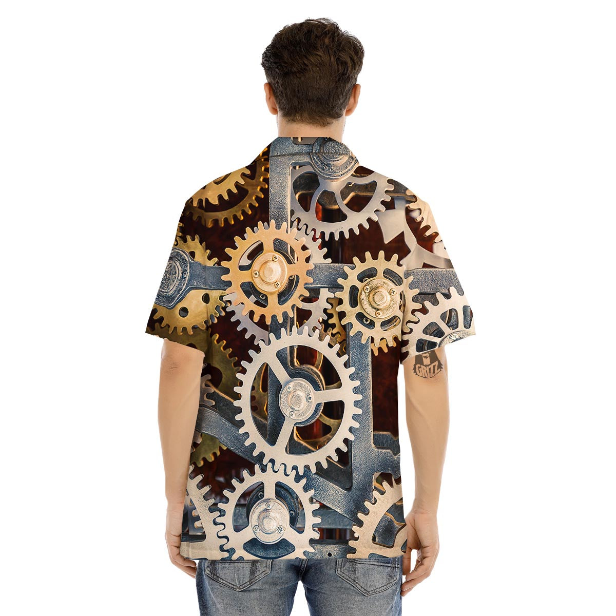 Cogs And Steampunk Gears Print Men's Hawaiian Shirt-grizzshop