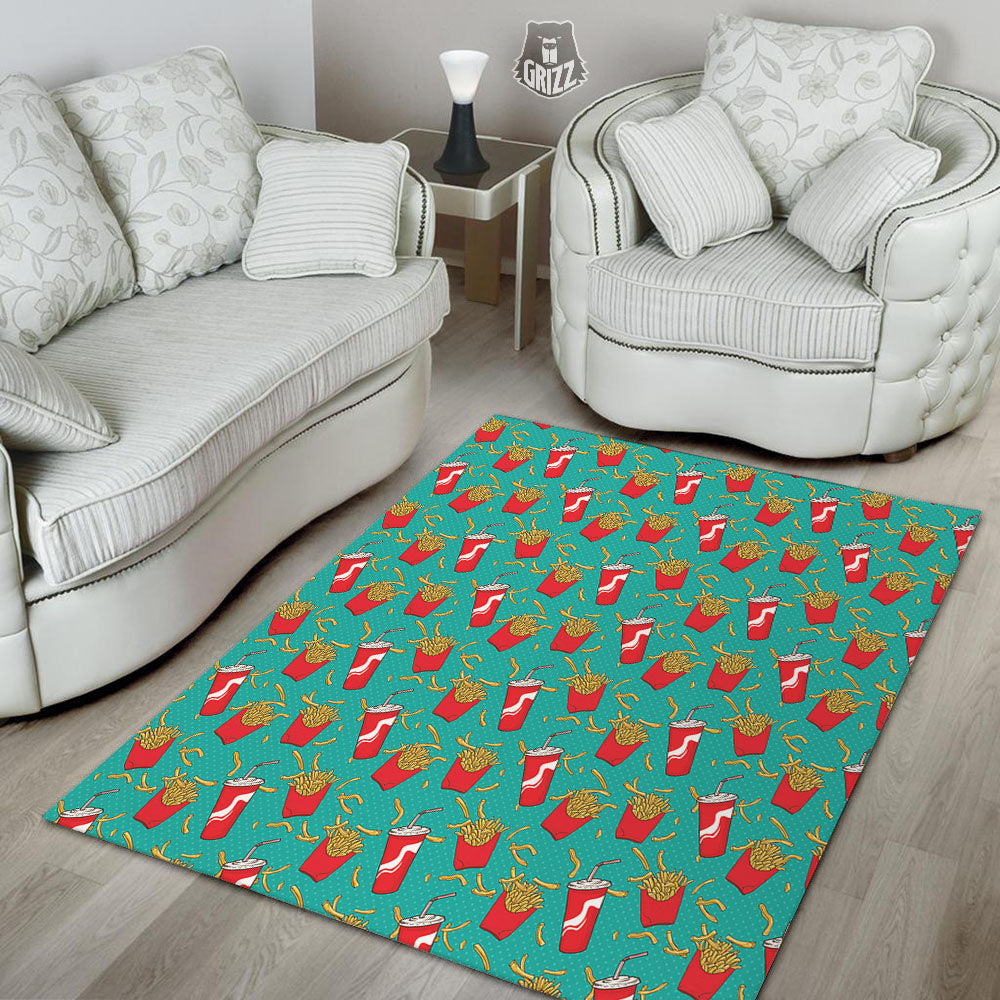 Cola And French Fries Print Pattern Floor Mat-grizzshop