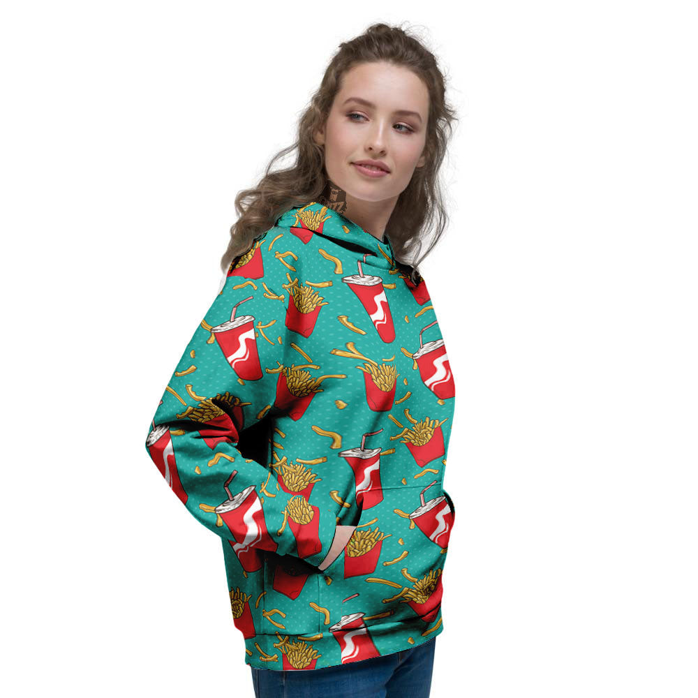 Cola And French Fries Print Pattern Women's Hoodie-grizzshop