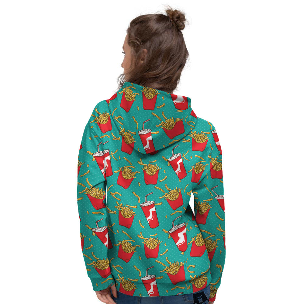 Cola And French Fries Print Pattern Women's Hoodie-grizzshop