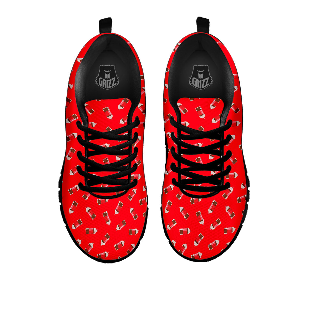 Cola Bottle Print Pattern Black Sneaker-grizzshop