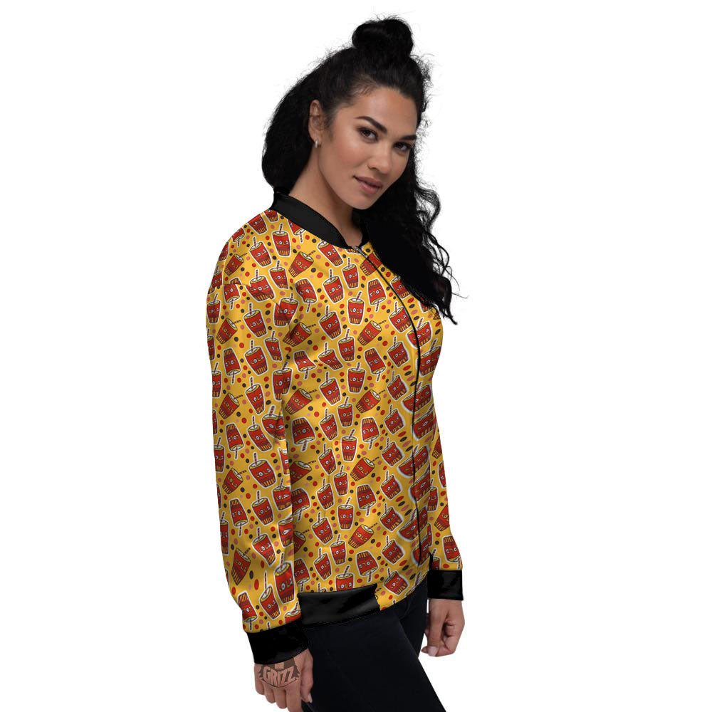Cola Glass Print Pattern Women's Bomber Jacket-grizzshop