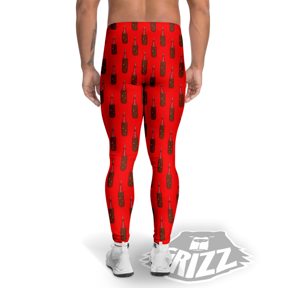 Cola Print Pattern Men's Leggings-grizzshop