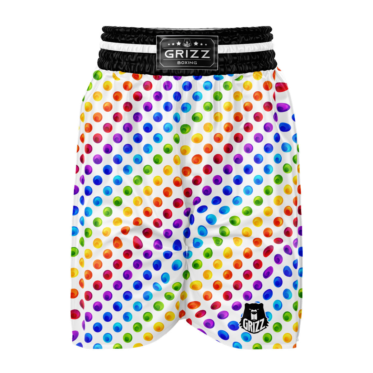 Colored Polka Dots Rainbow Print Pattern Boxing Shorts-grizzshop