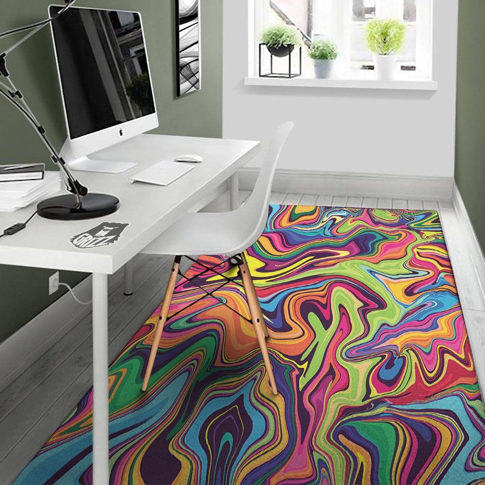 Colorfu Psychedelic Print Floor Mat-grizzshop
