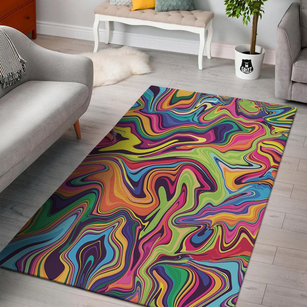 Colorfu Psychedelic Print Floor Mat-grizzshop