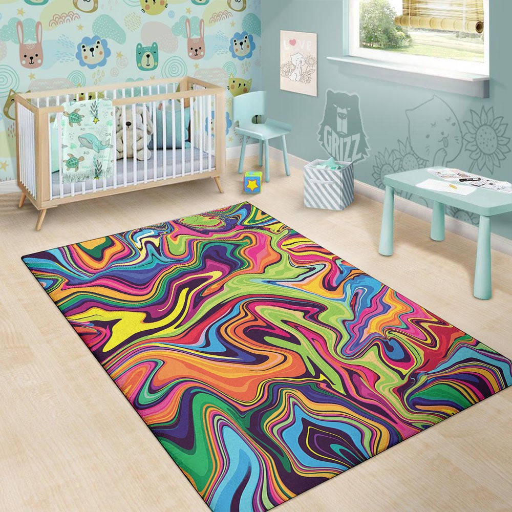 Colorfu Psychedelic Print Floor Mat-grizzshop