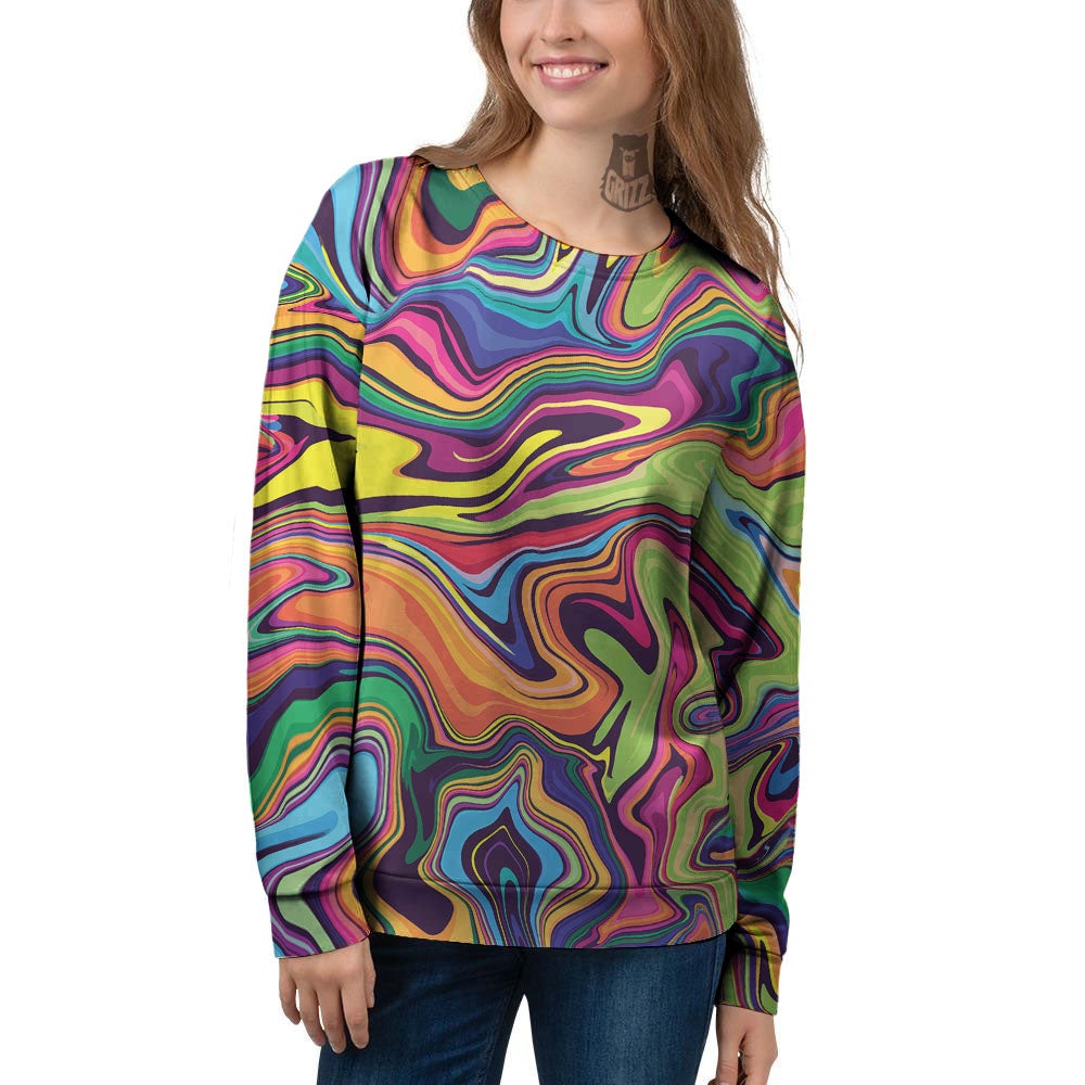 Colorfu Psychedelic Print Women's Sweatshirt-grizzshop