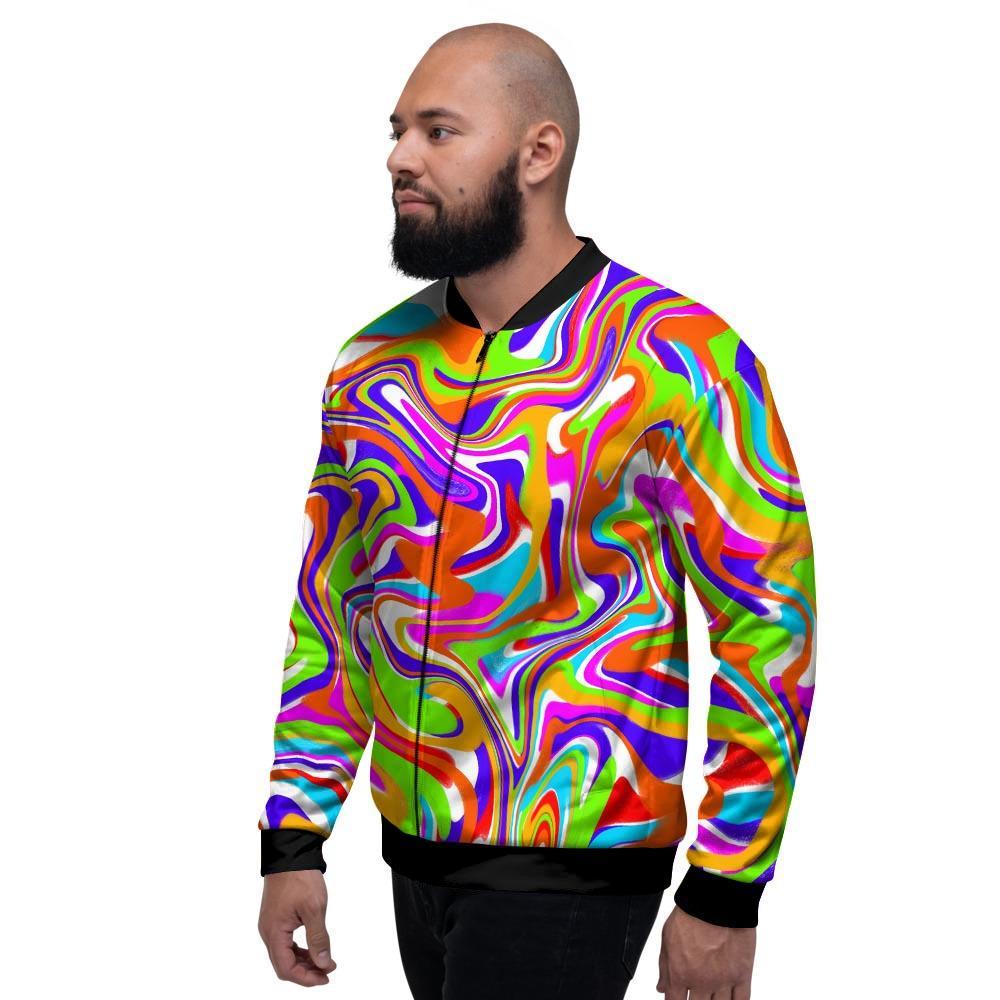 Colorful Abstract Men's Bomber Jacket-grizzshop