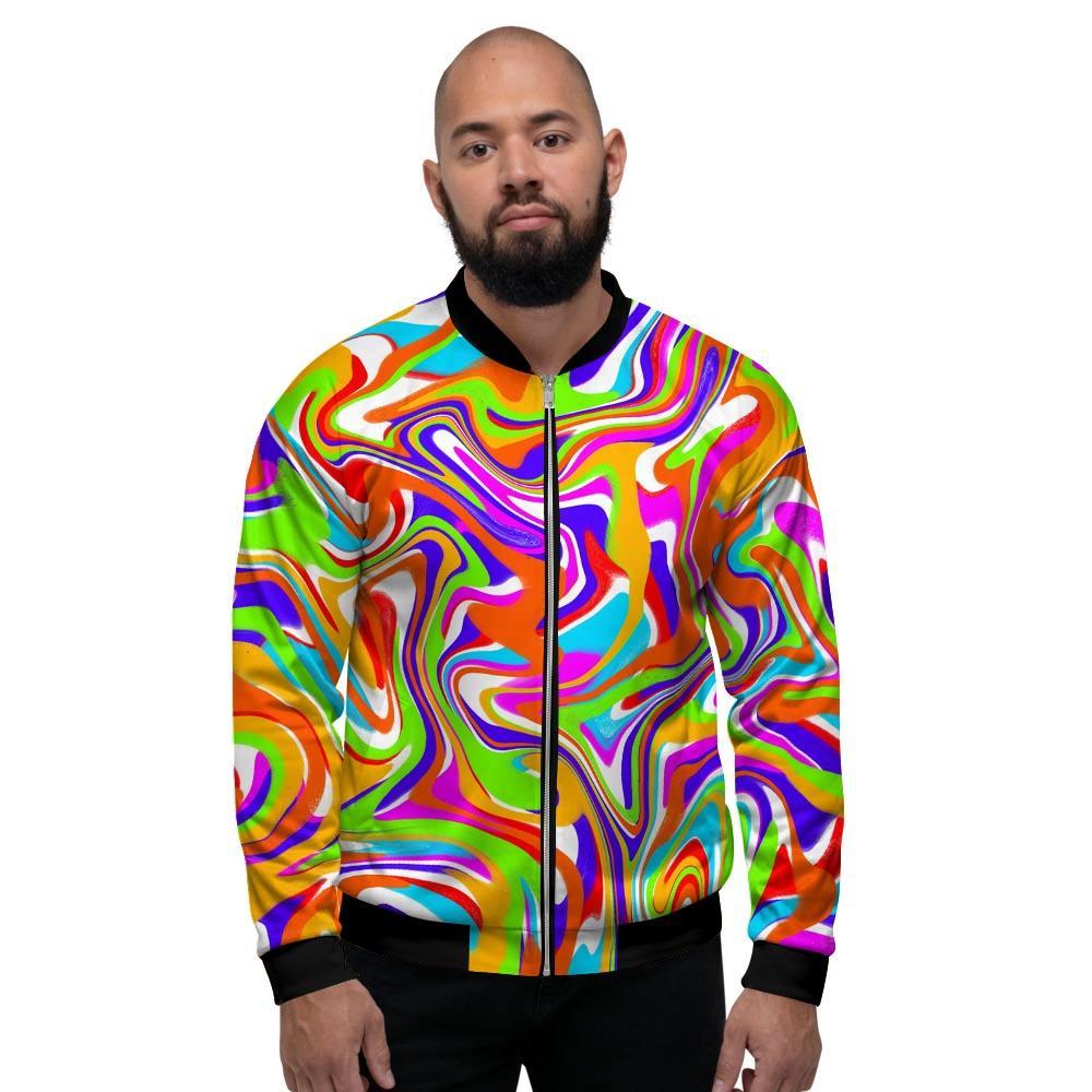 Colorful Abstract Men's Bomber Jacket-grizzshop