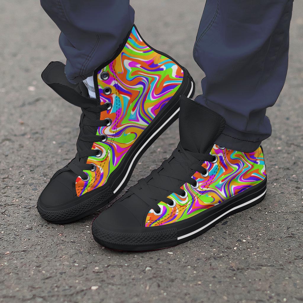 Colorful Abstract Men's High Top Shoes-grizzshop