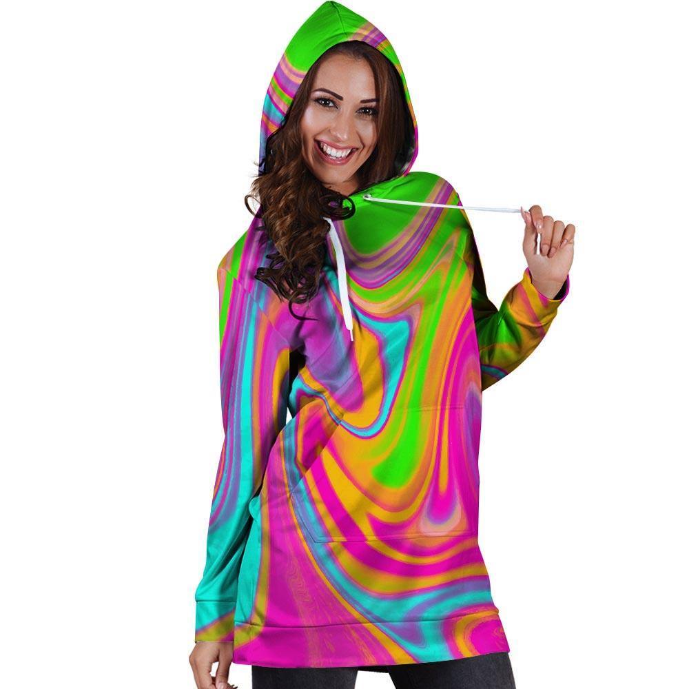 Colorful Abstract Paint Hoodie Dress-grizzshop