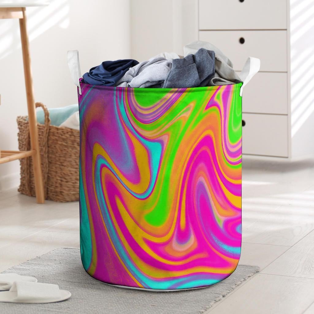 Colorful Abstract Paint Laundry Basket-grizzshop