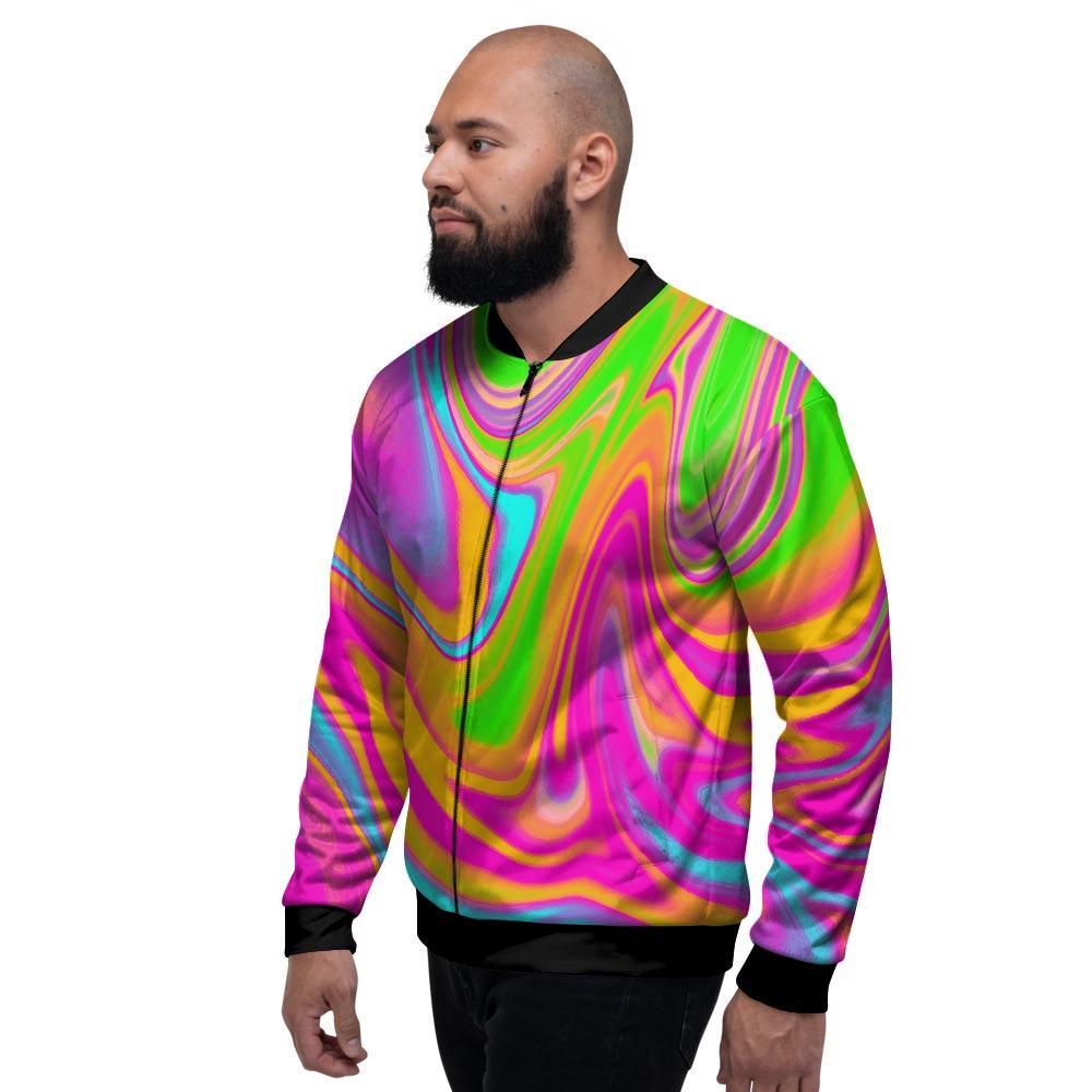 Colorful Abstract Paint Men's Bomber Jacket-grizzshop