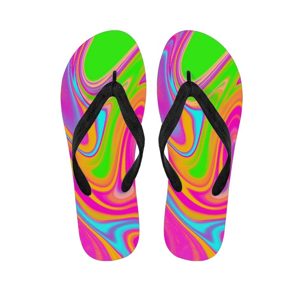 Colorful Abstract Paint Men's Flip Flops-grizzshop