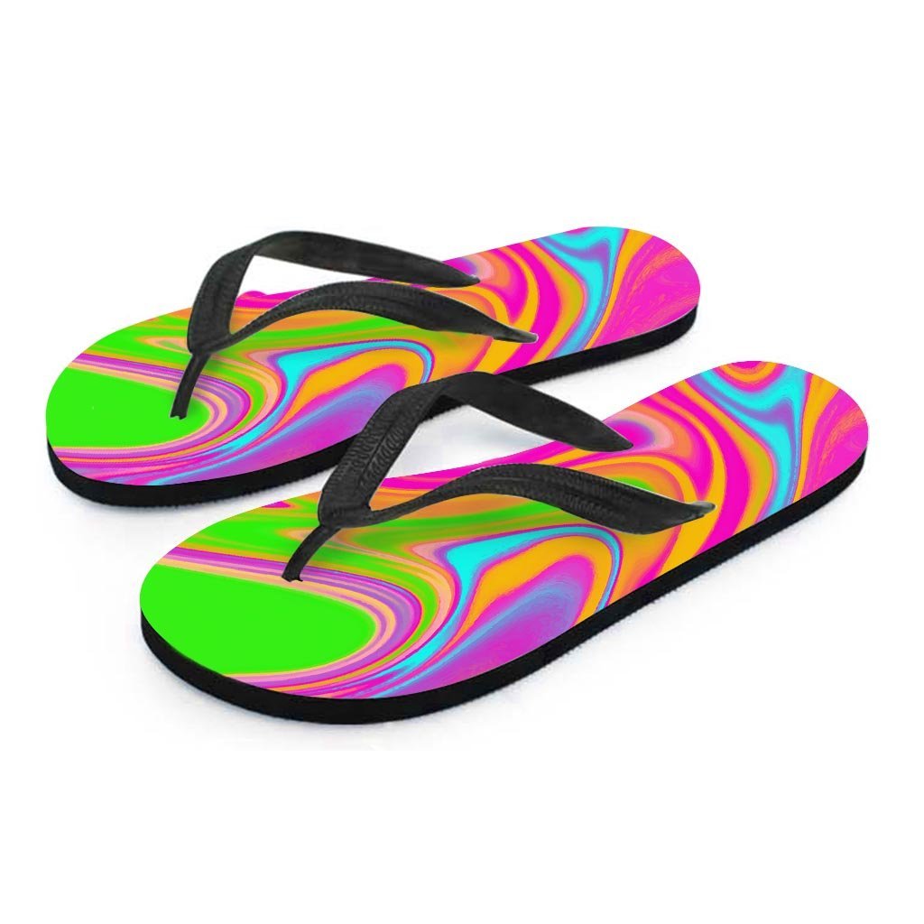 Colorful Abstract Paint Men's Flip Flops-grizzshop