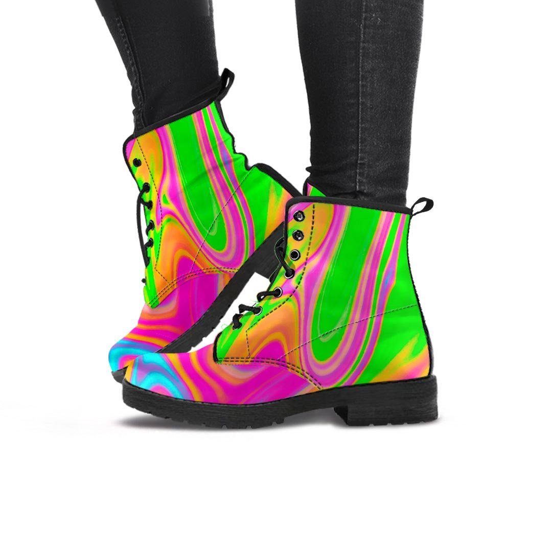 Colorful Abstract Paint Women's Boots-grizzshop
