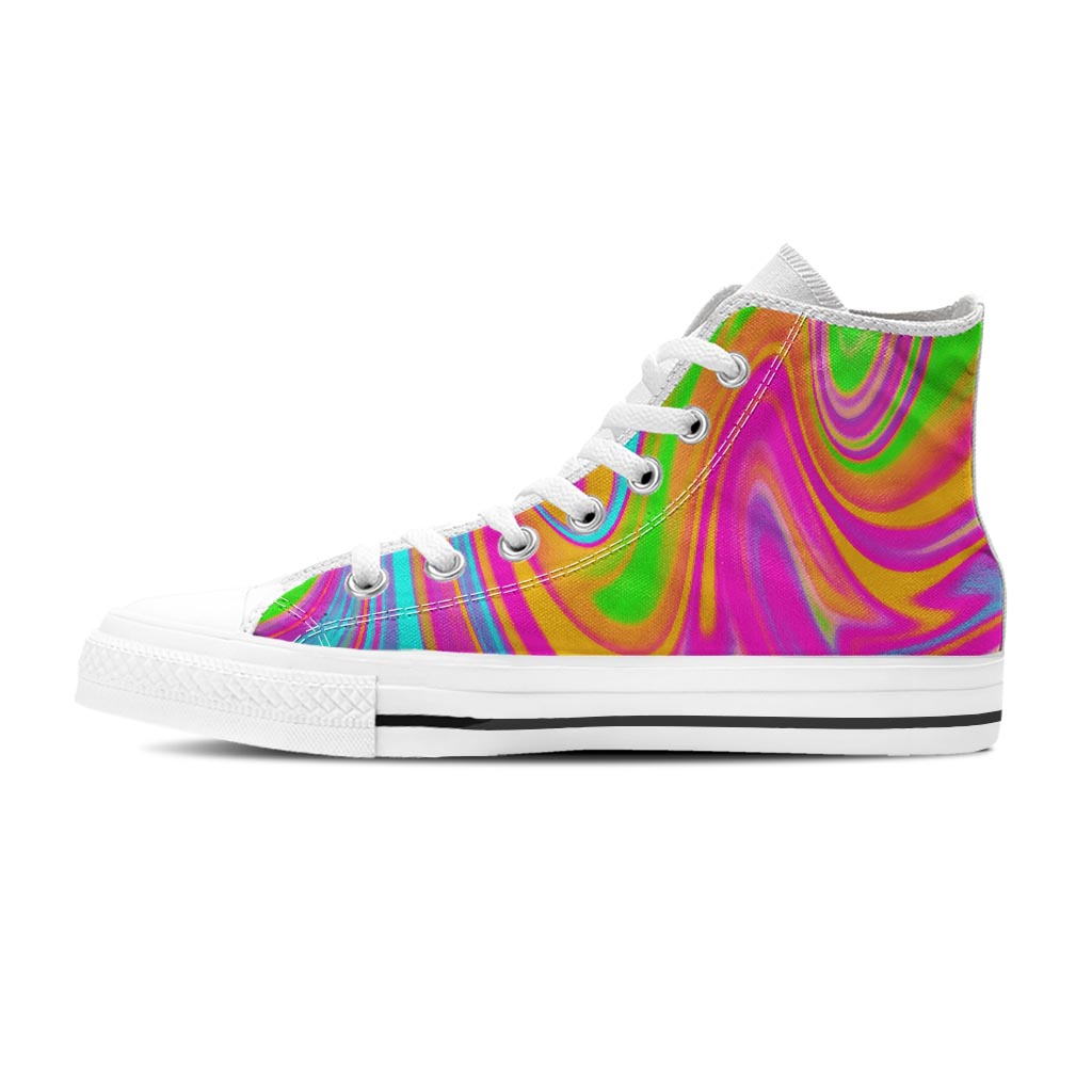 Colorful Abstract Paint Women's High Top Shoes-grizzshop