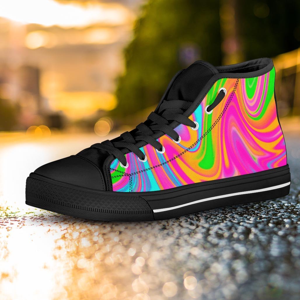 Colorful Abstract Paint Women's High Top Shoes-grizzshop