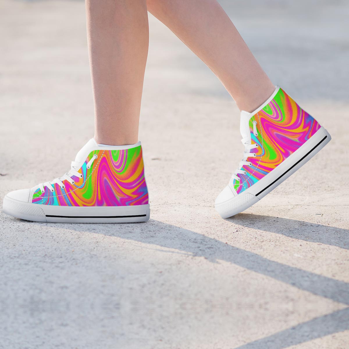 Colorful Abstract Paint Women's High Top Shoes-grizzshop