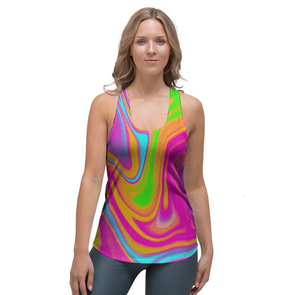 Colorful Abstract Paint Women's Racerback Tank Top-grizzshop