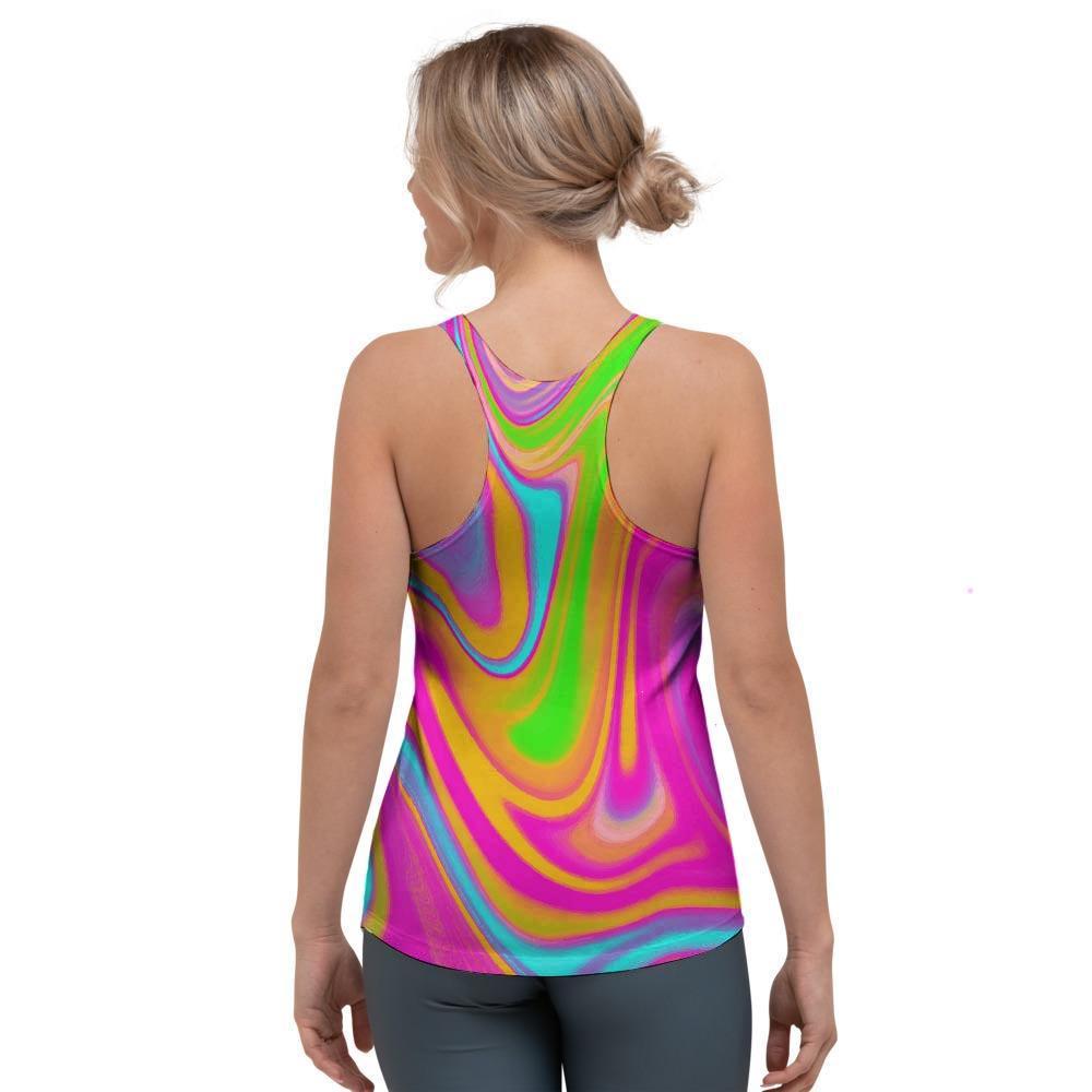 Colorful Abstract Paint Women's Racerback Tank Top-grizzshop