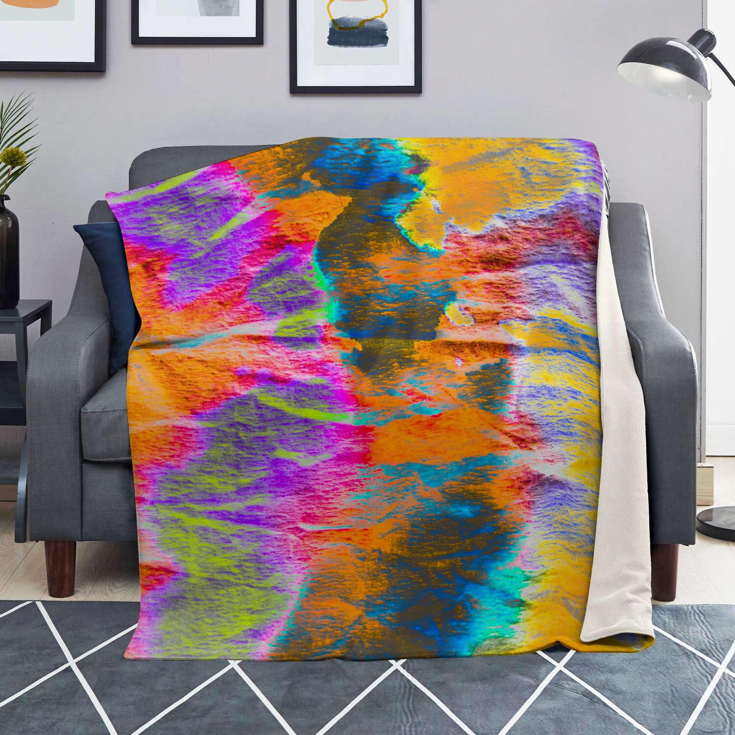 Colorful Abstract Tie Dye Blanket-grizzshop