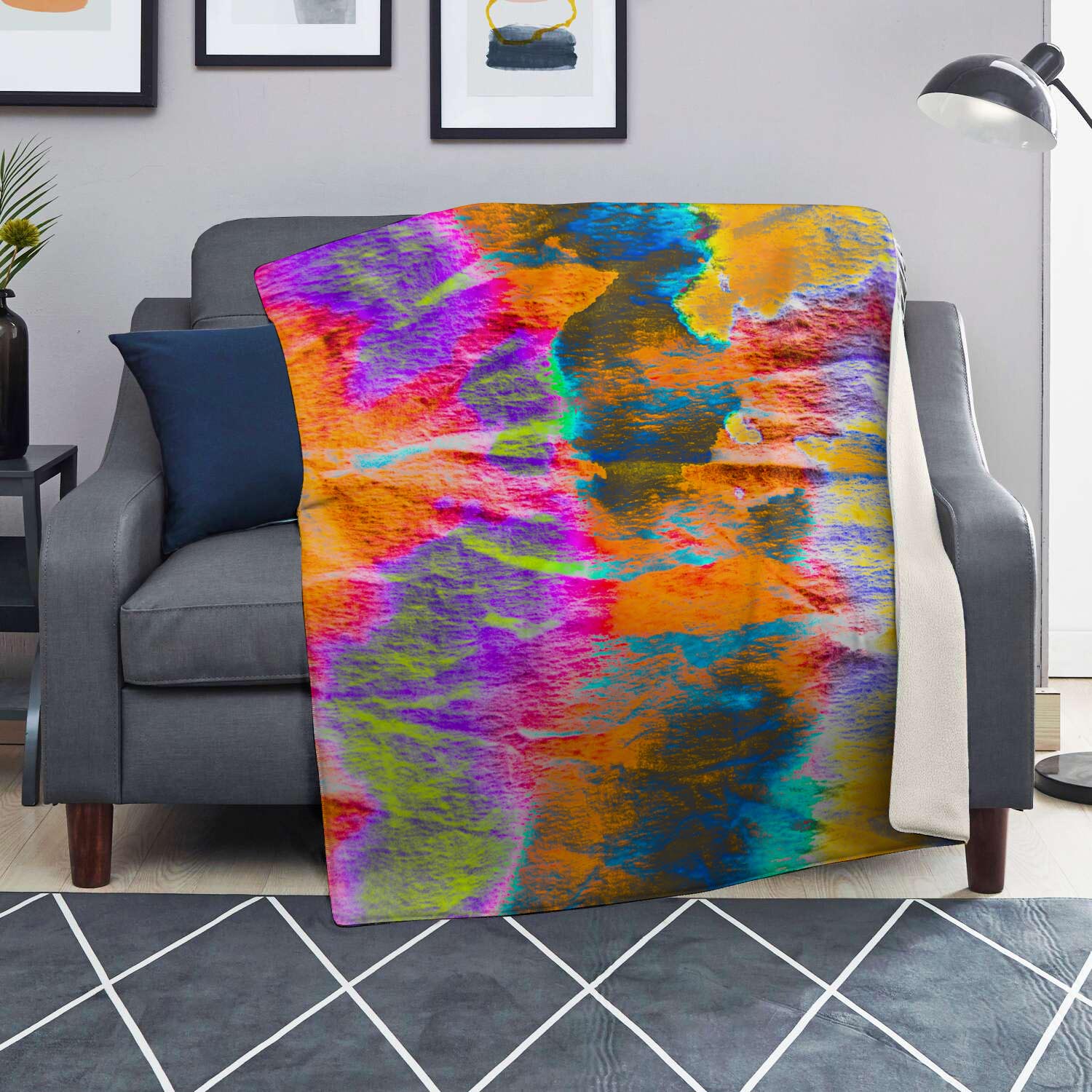 Colorful Abstract Tie Dye Blanket-grizzshop
