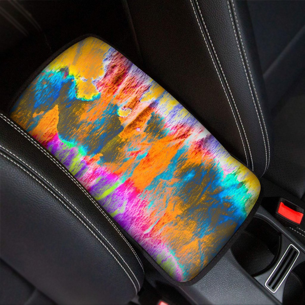 Colorful Abstract Tie Dye Car Console Cover-grizzshop