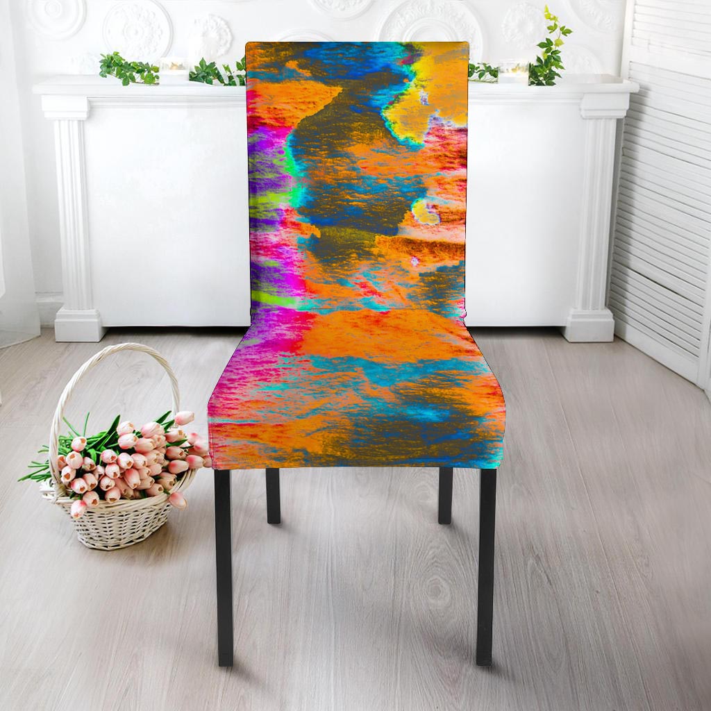 Colorful Abstract Tie Dye Chair Cover-grizzshop