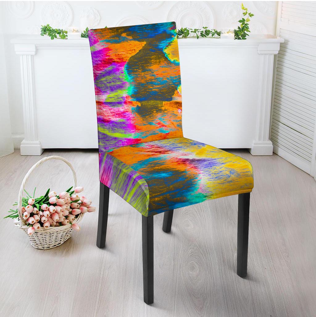 Colorful Abstract Tie Dye Chair Cover-grizzshop