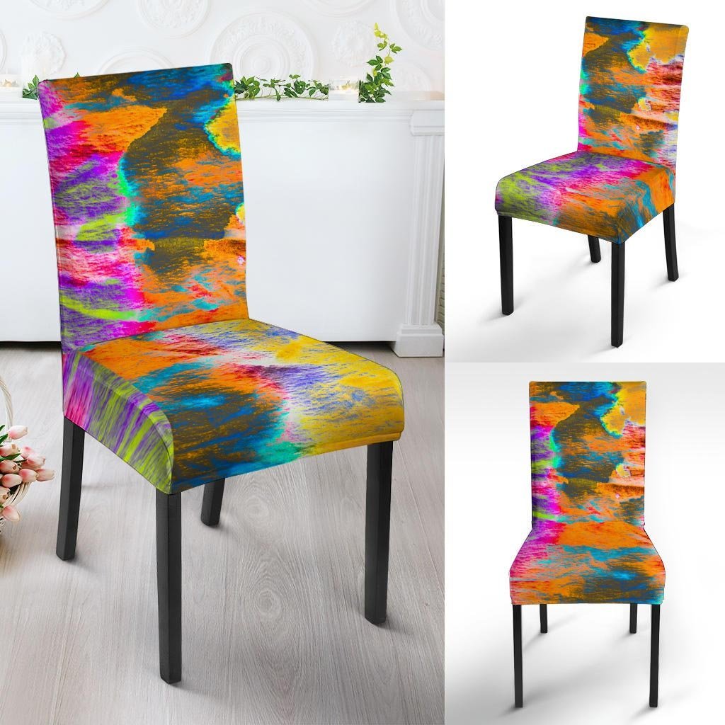 Colorful Abstract Tie Dye Chair Cover-grizzshop