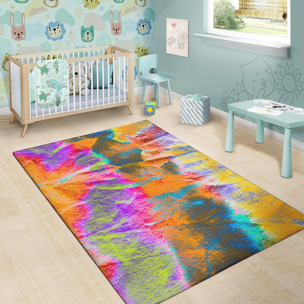 Colorful Abstract Tie Dye Floor Mat-grizzshop