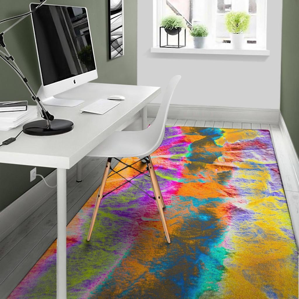 Colorful Abstract Tie Dye Floor Mat-grizzshop