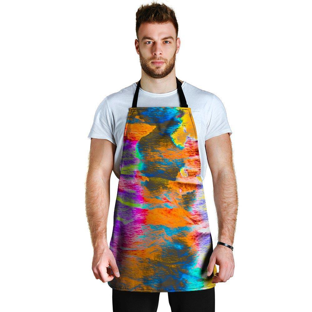 Colorful Abstract Tie Dye Men's Apron-grizzshop
