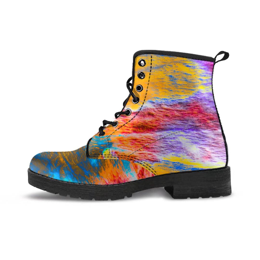 Colorful Abstract Tie Dye Men's Boots-grizzshop