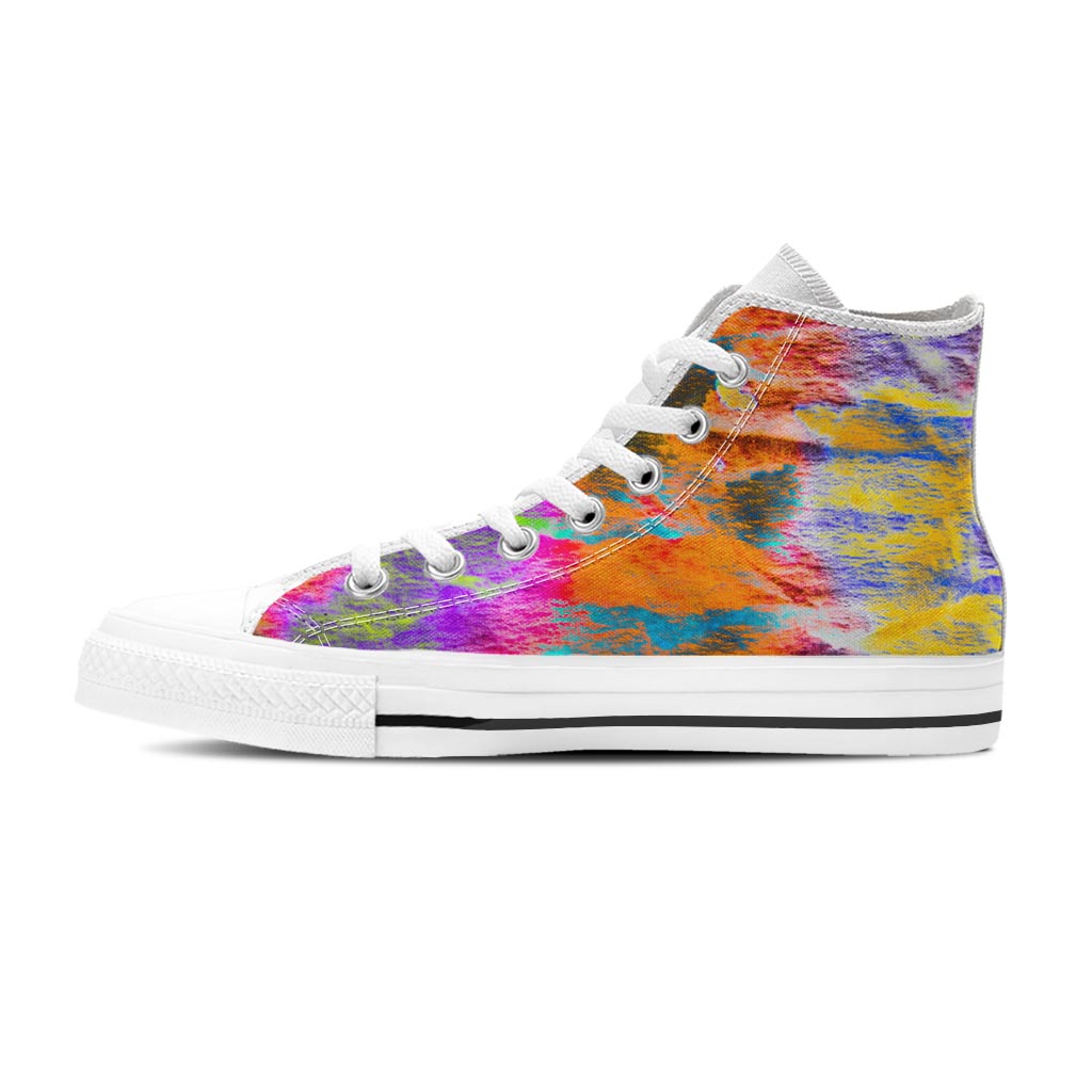 Colorful Abstract Tie Dye Women's High Top Shoes-grizzshop