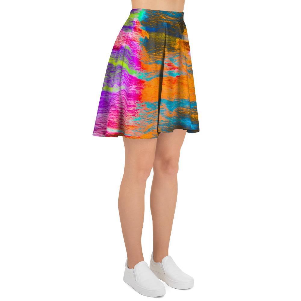 Colorful Abstract Tie Dye Women's Skirt-grizzshop