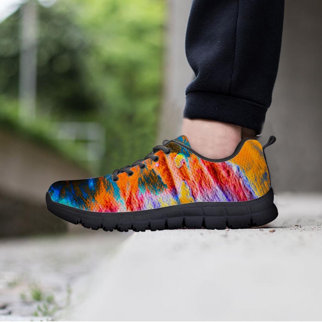 Colorful Abstract Tie Dye Women's Sneakers-grizzshop