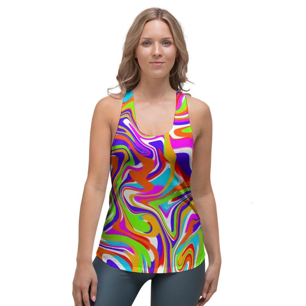 Colorful Abstract Women's Racerback Tank Top-grizzshop