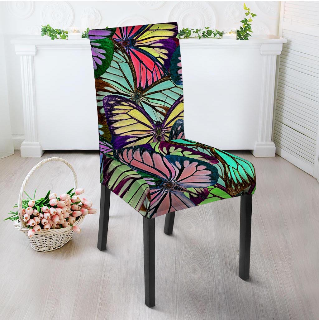 Colorful Butterfly Print Chair Cover-grizzshop