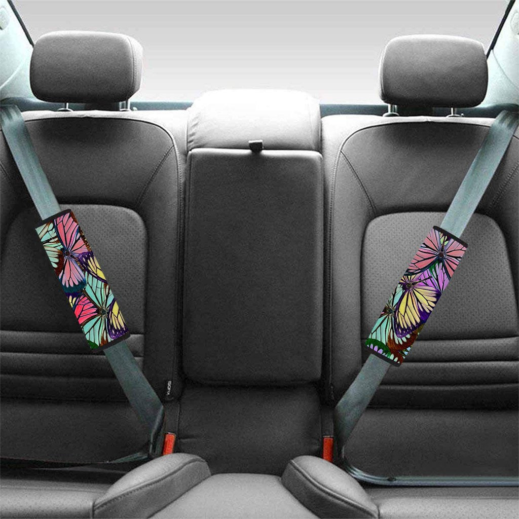 Colorful Butterfly Print Seat Belt Cover-grizzshop